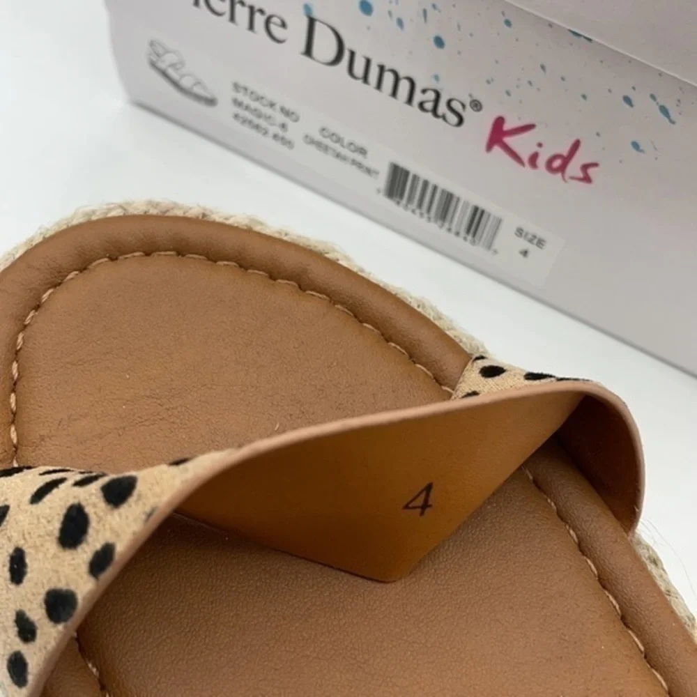 PIERRE DUMAS Cheetah Stud-Accent Magic Sandals